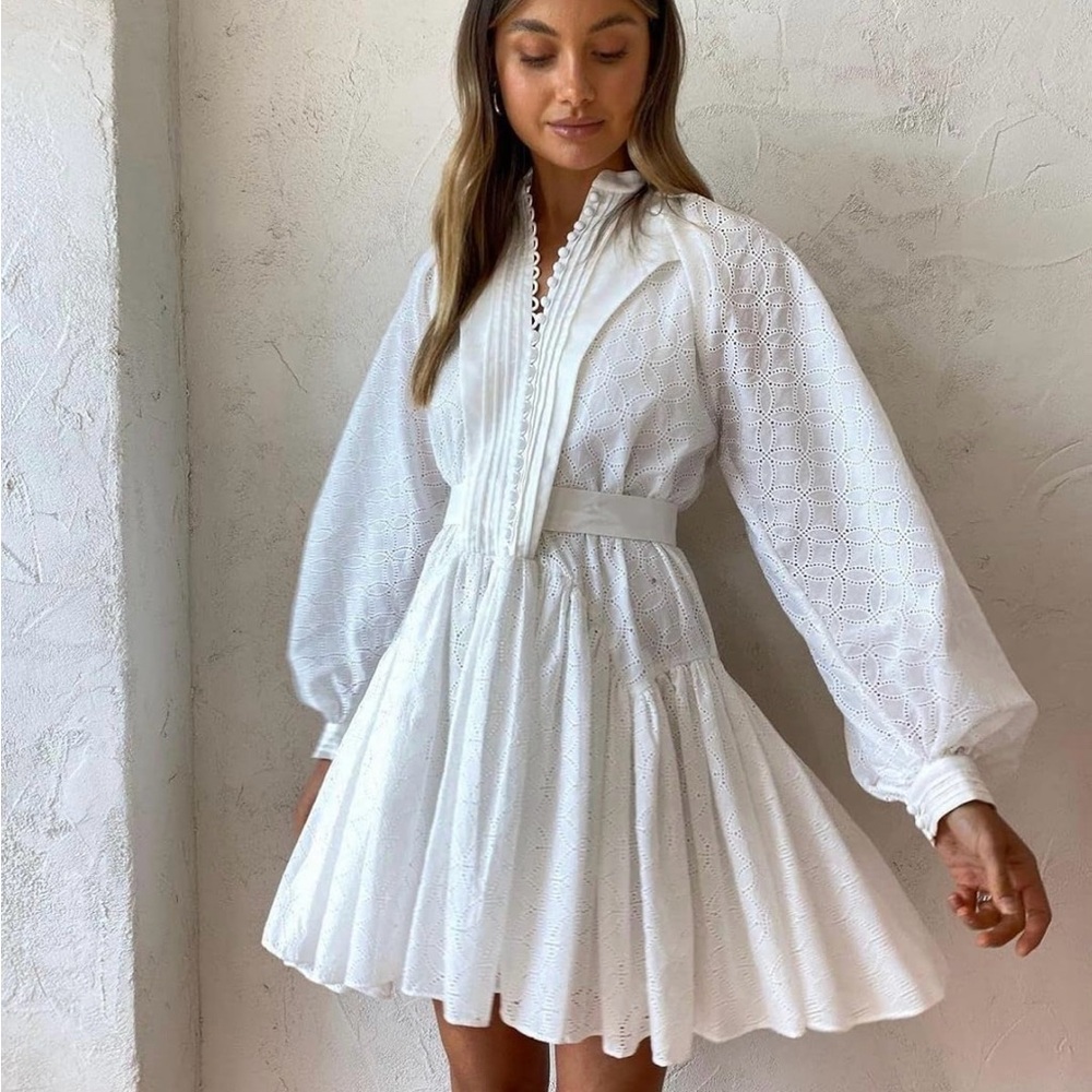 Elegant White Lace Dress